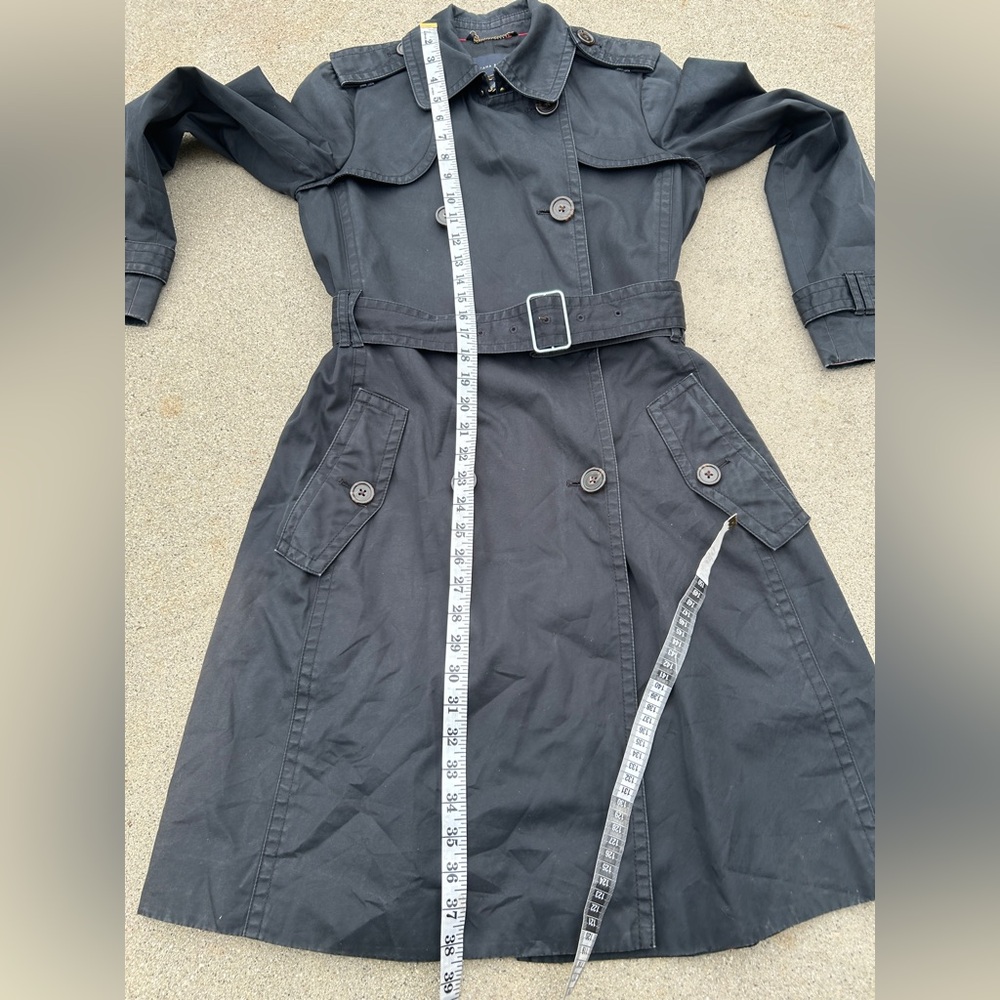 Banana Republic Classic Black Trench Coat Women Size Small - Picture 7 of 12